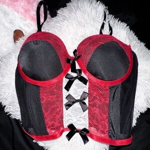 Goth Red/Black Bow Top